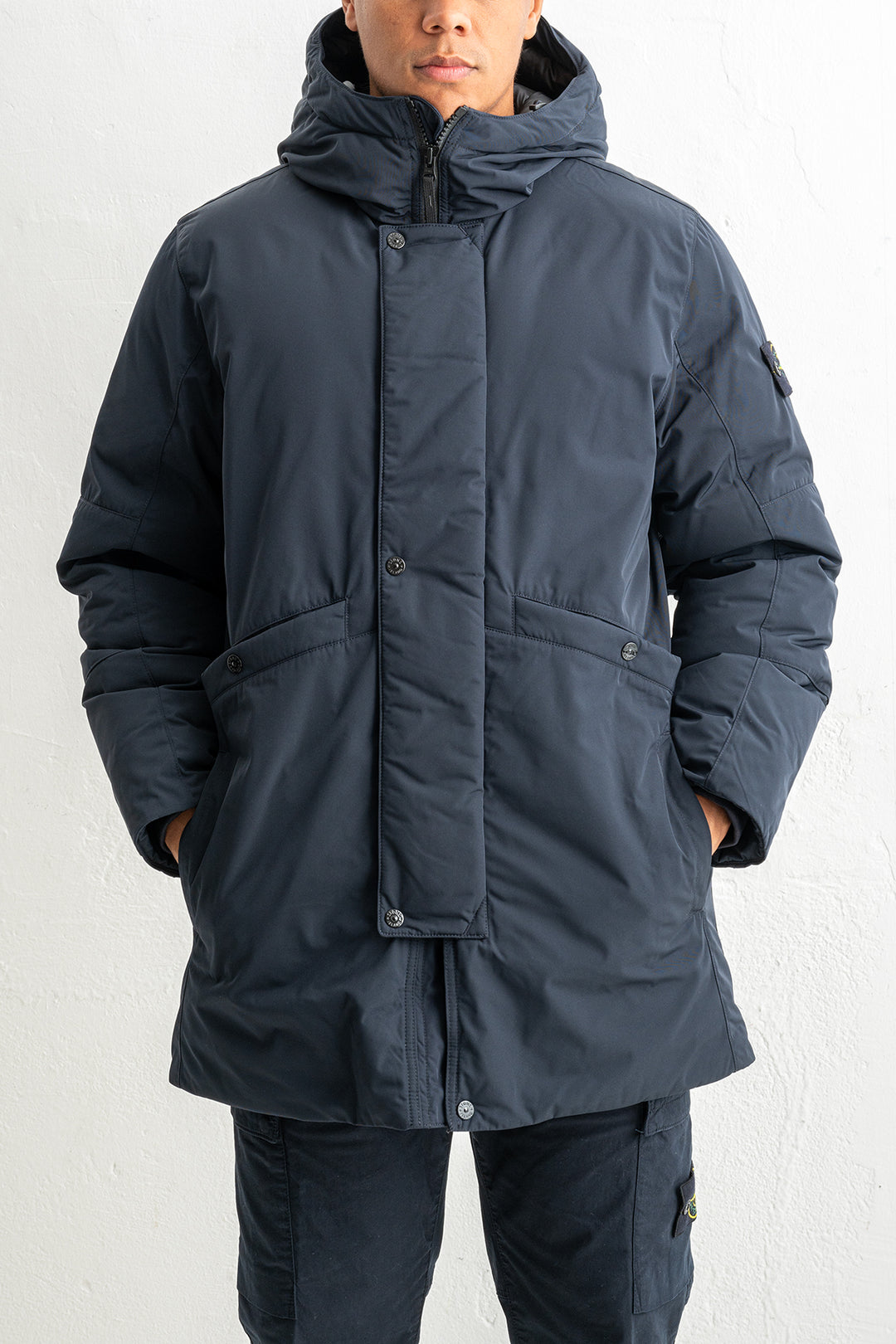 Mirco Twill Long Parka 7100008 Navy Blue