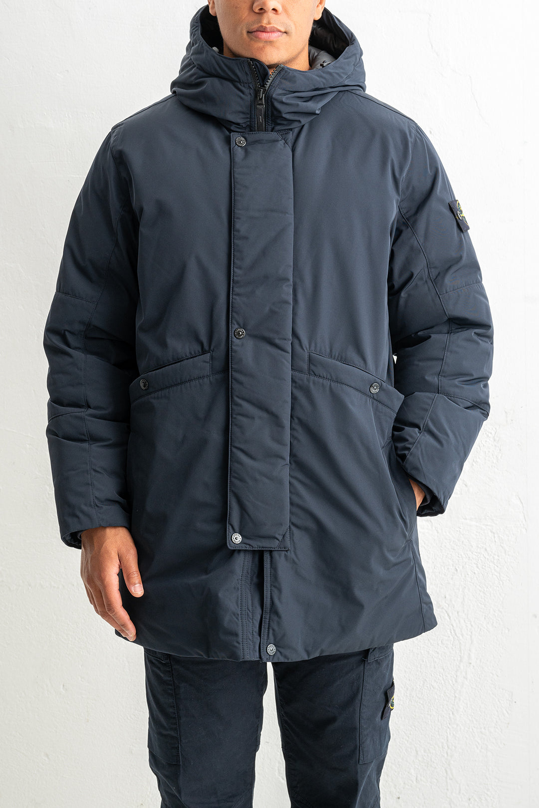 Mirco Twill Long Parka 7100008 Navy Blue
