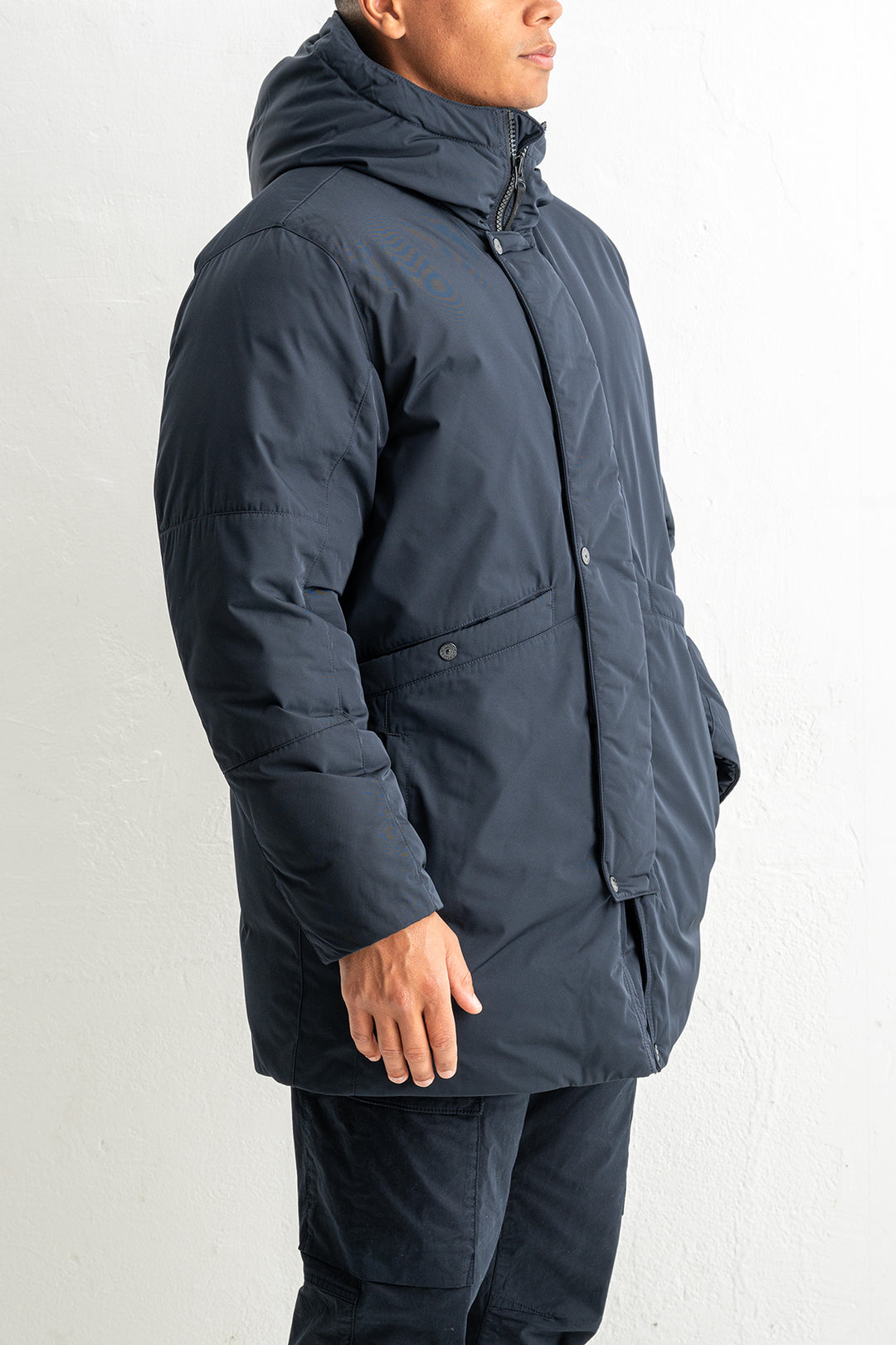 Mirco Twill Long Parka 7100008 Navy Blue