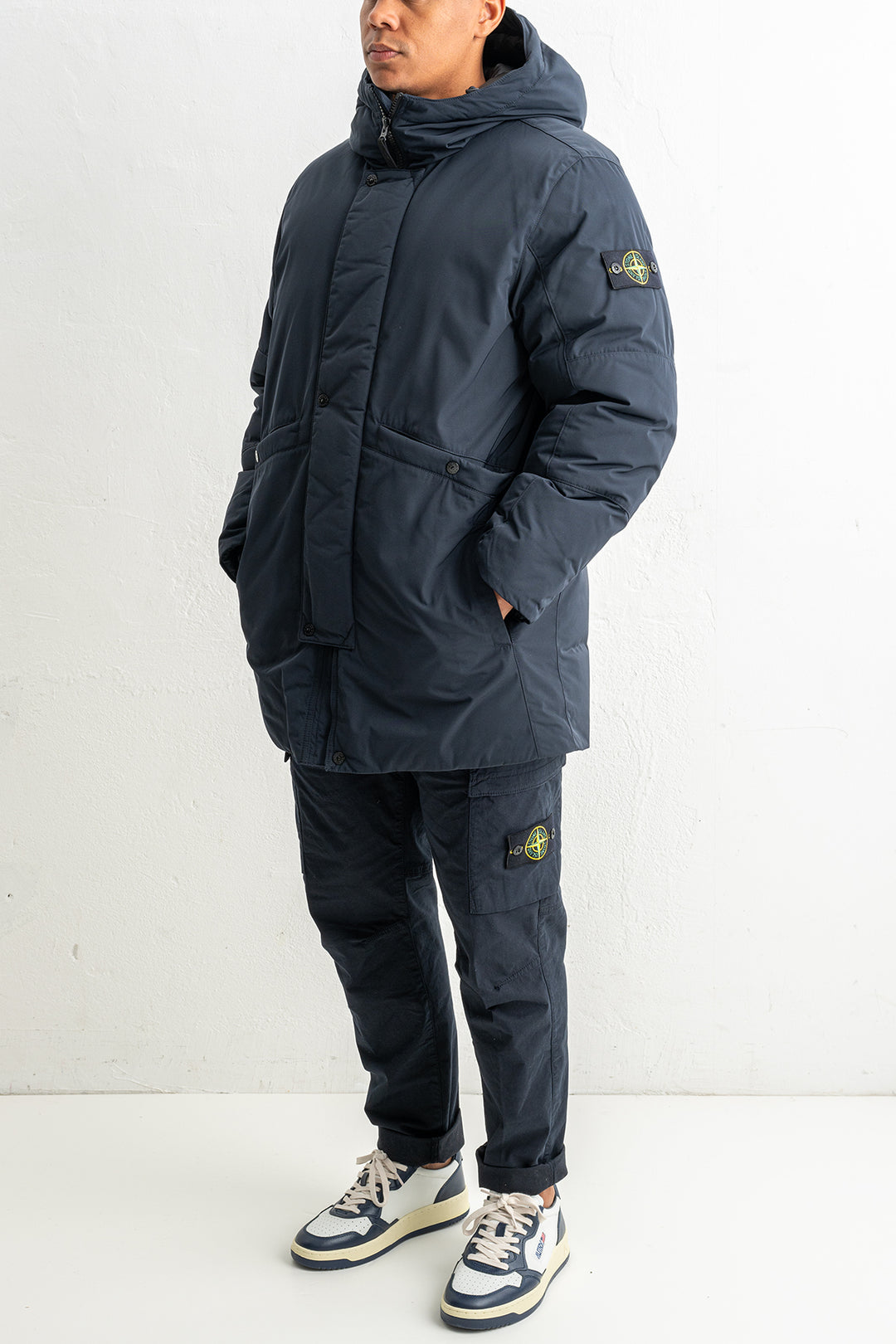 Mirco Twill Long Parka 7100008 Navy Blue