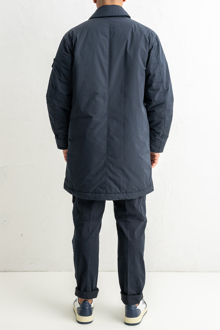 Micro Twill Long Coat 7100007 Navy Blue