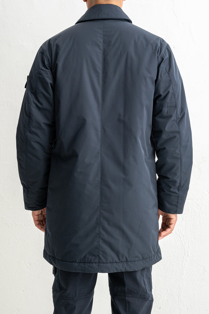 Micro Twill Long Coat 7100007 Navy Blue
