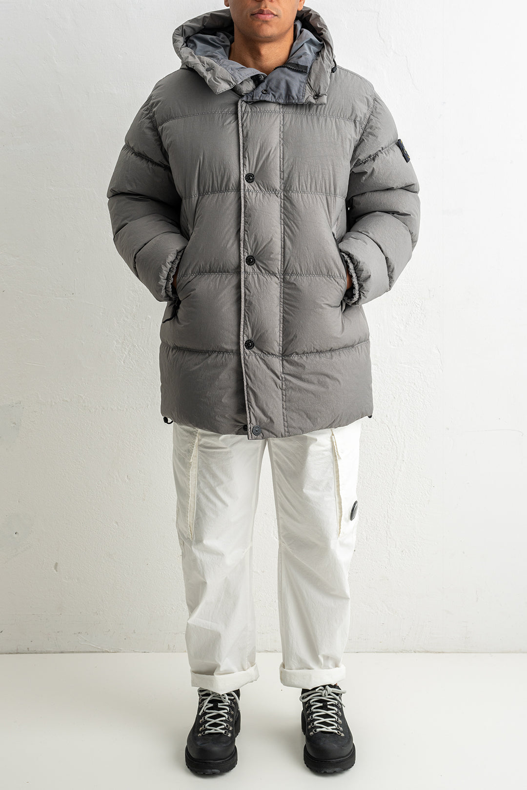 Crinkle Reps NY Recycled Nylon Down Parka 4100012 CEMENT