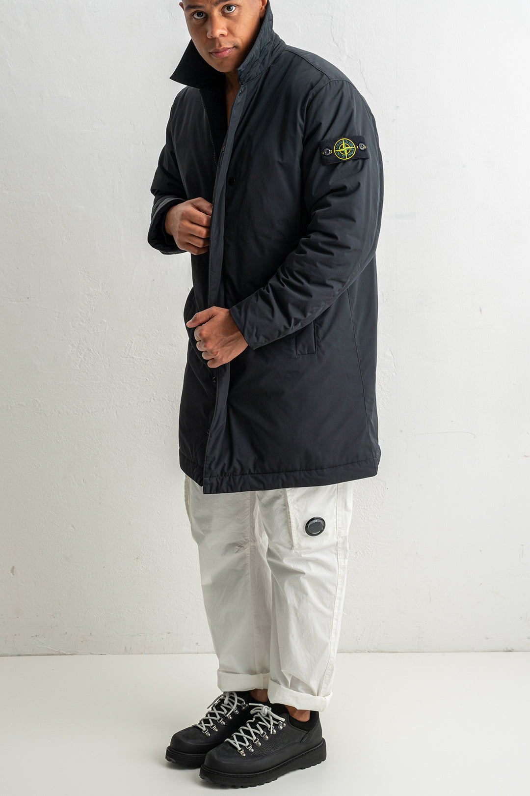 Micro Twill Long Coat 7100007 Black