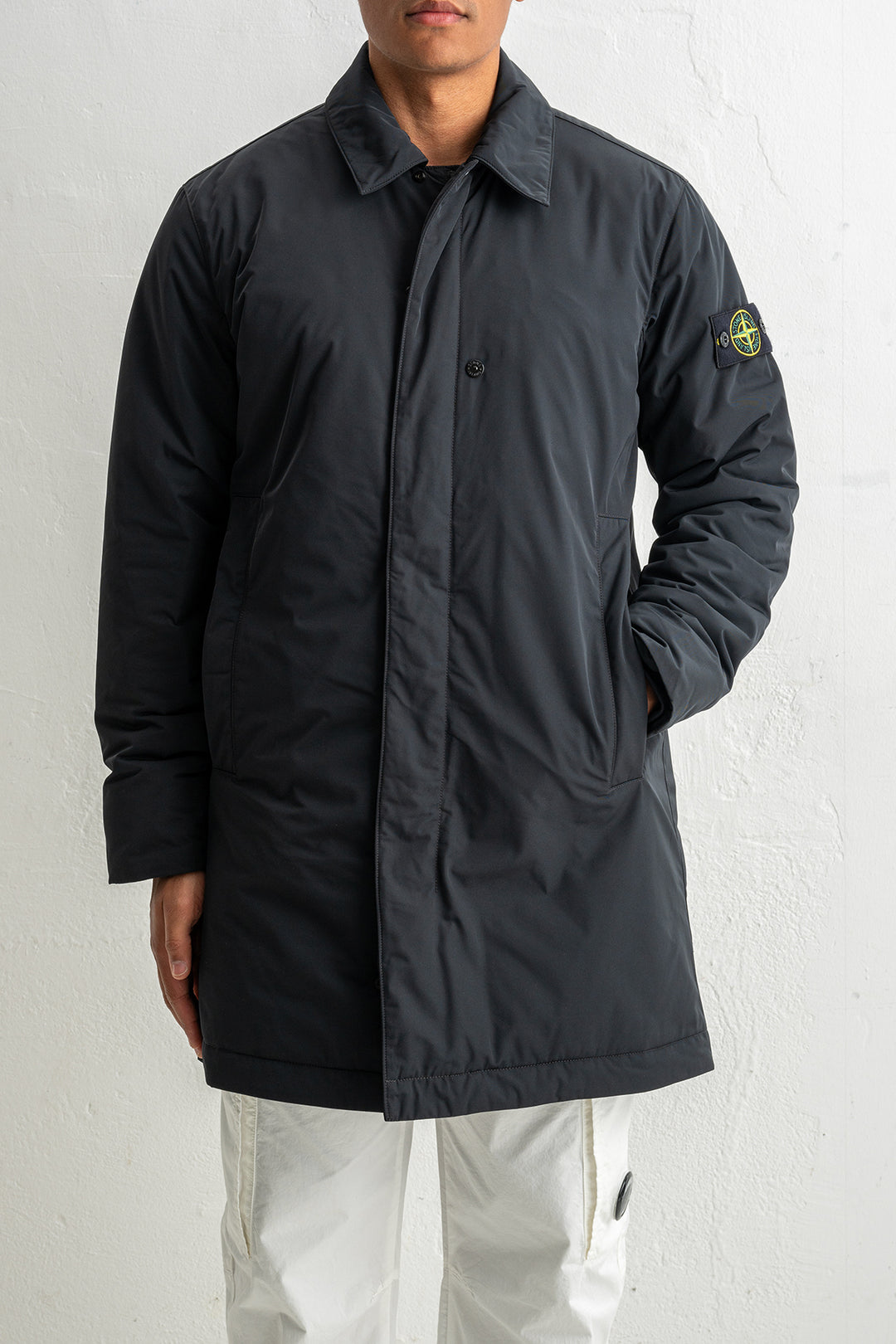 Micro Twill Long Coat 7100007 Black