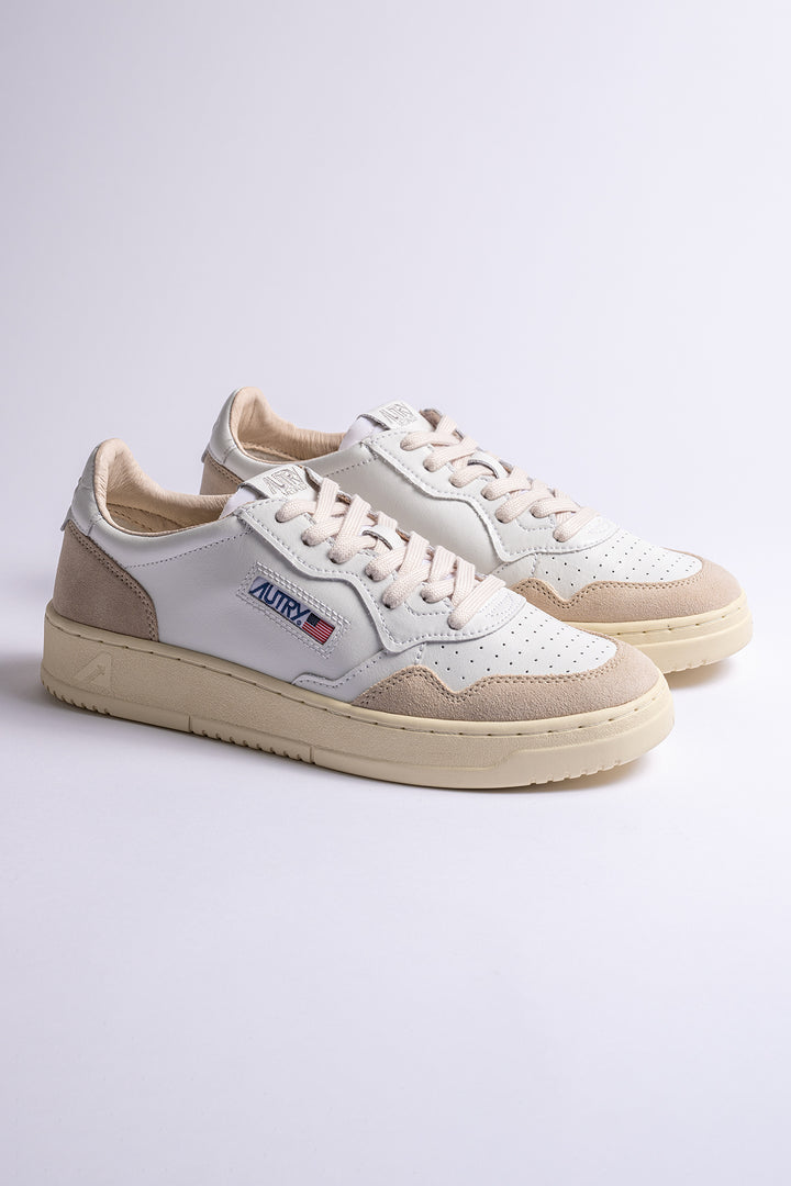 Medalist Leather Suede Sneaker White