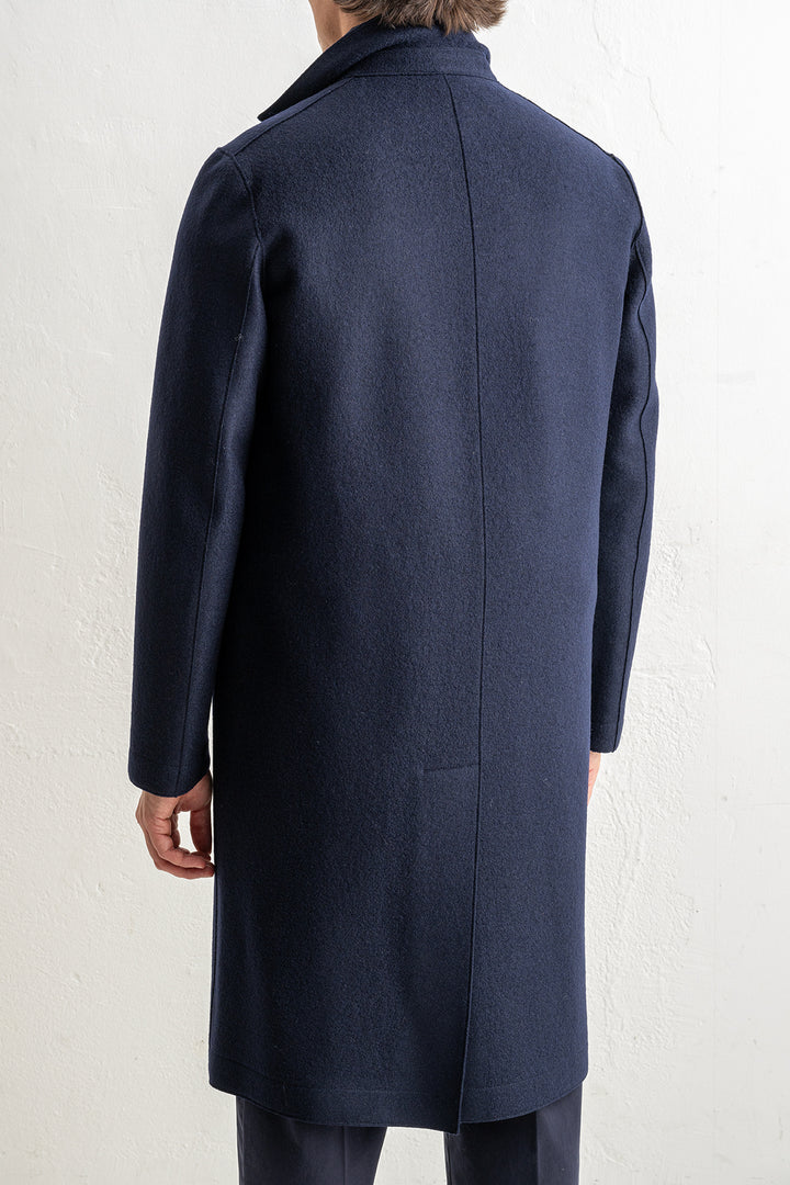 Pressed Wool Coat Navy