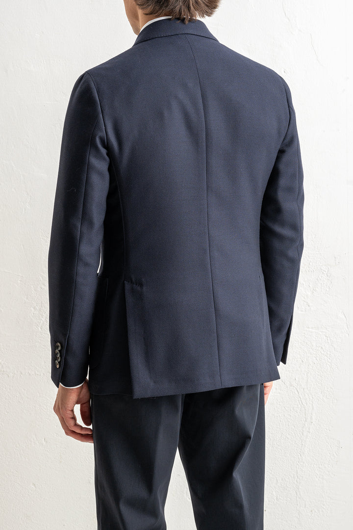 Double Breasted Wool Blazer Navy
