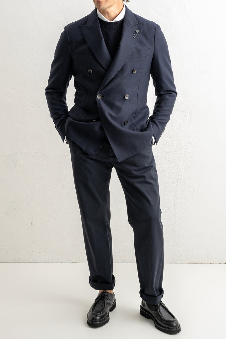 Double Breasted Wool Blazer Navy