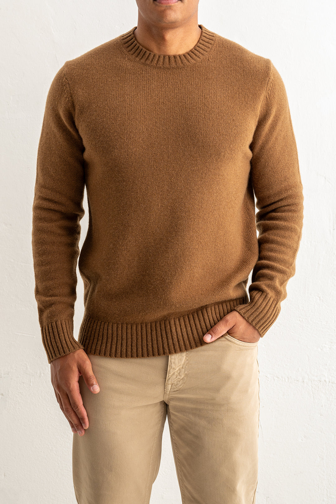 Geelong Lambwool Crewneck Brown