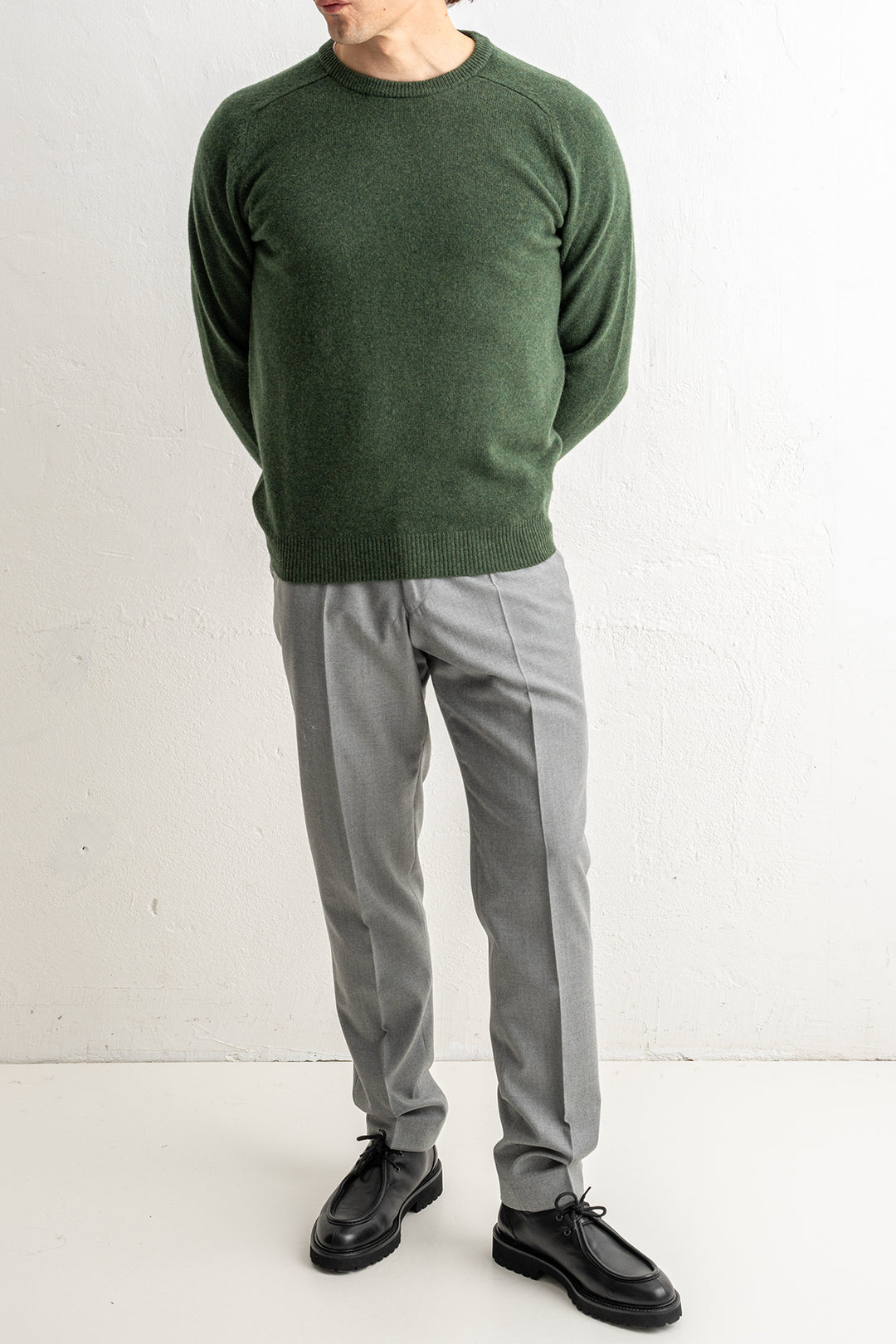 Lenzie Lambswool Saddle Crewneck ROSEMARY
