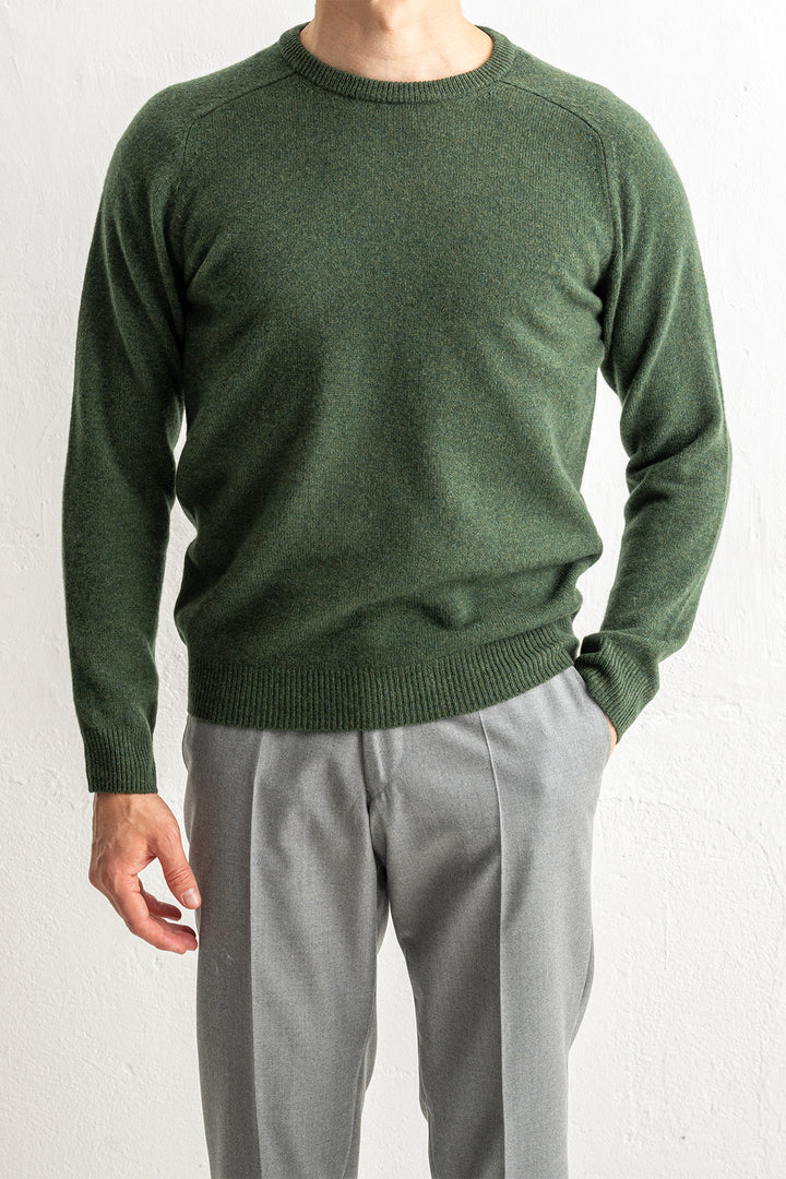 Lenzie Lambswool Saddle Crewneck ROSEMARY