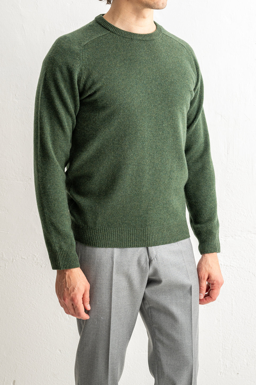 Lenzie Lambswool Saddle Crewneck ROSEMARY