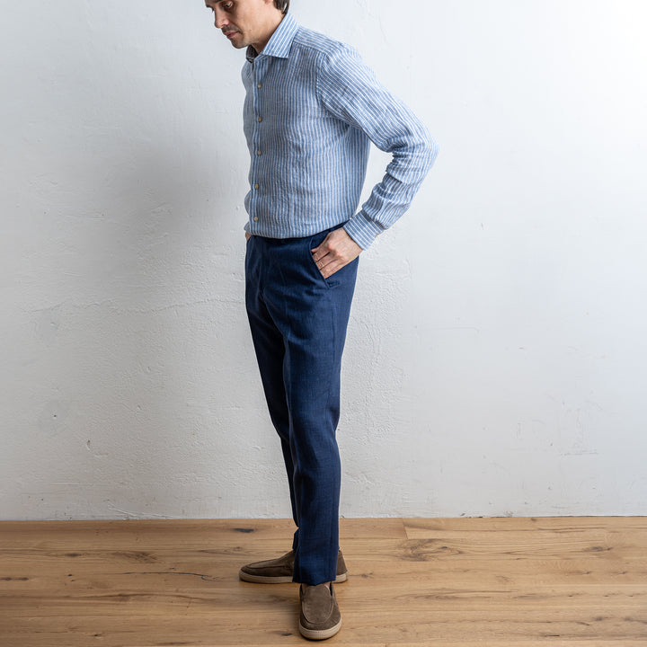 Linen Aloe Vera Shirt Blue