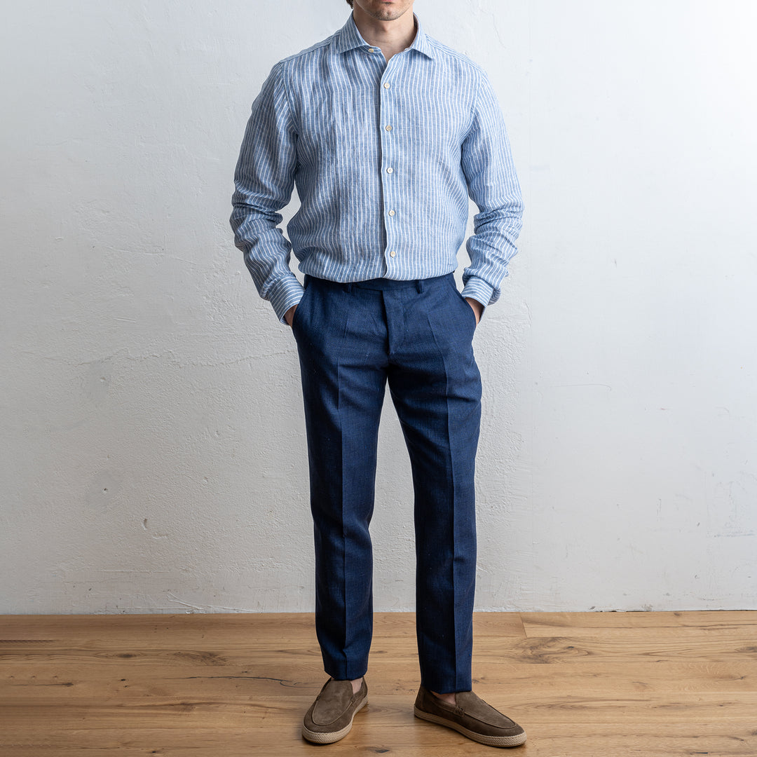 Linen Aloe Vera Shirt Blue