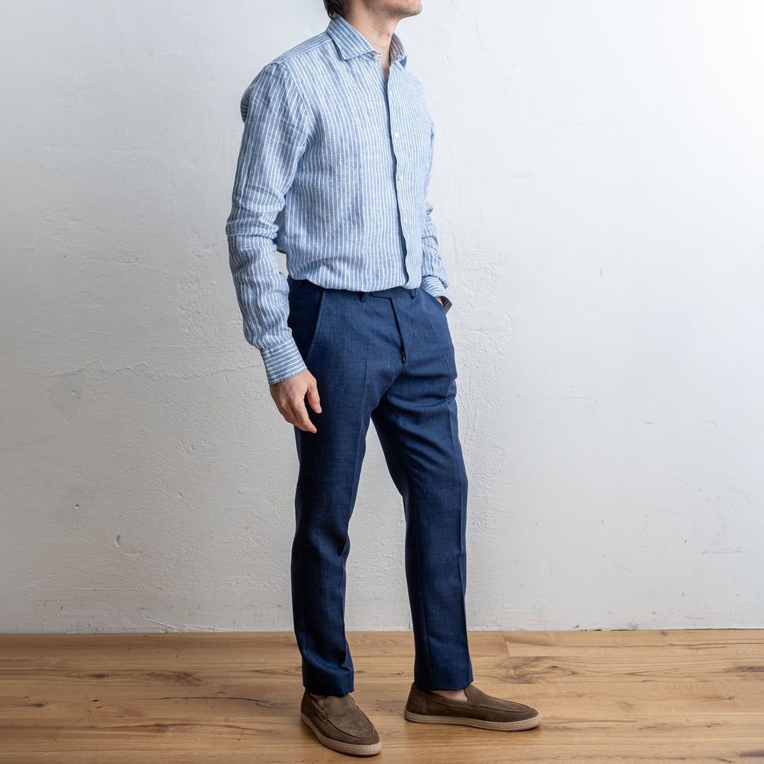 Linen Aloe Vera Shirt Blue