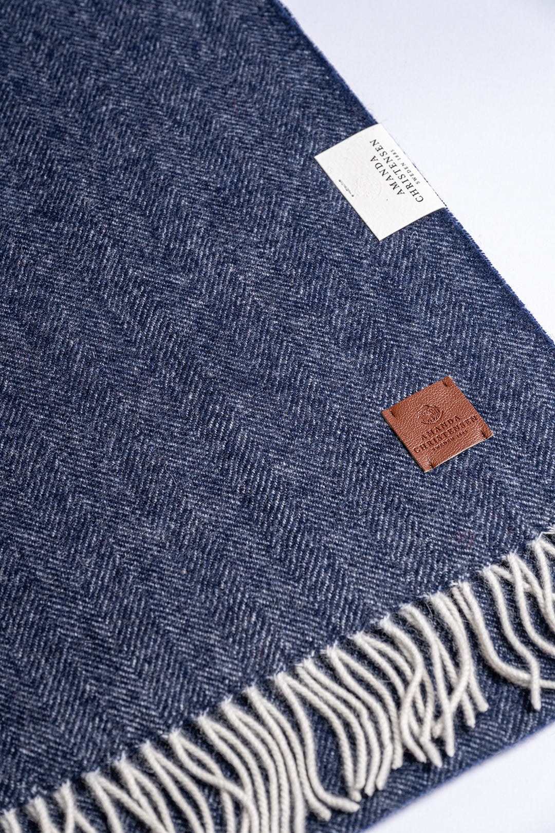 Double Face Wool Scarf Navy