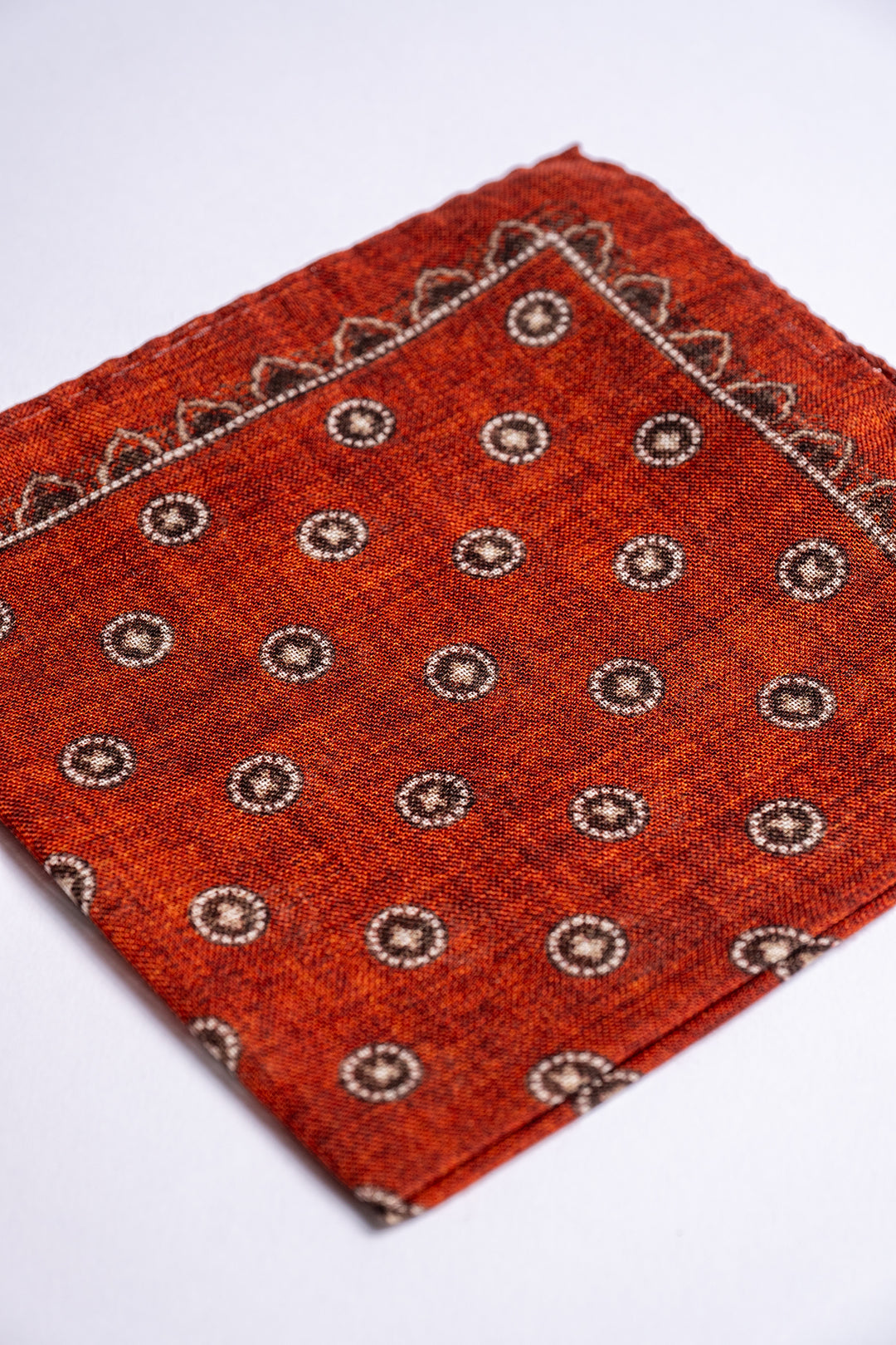 Wool Pocket Square Rust melange