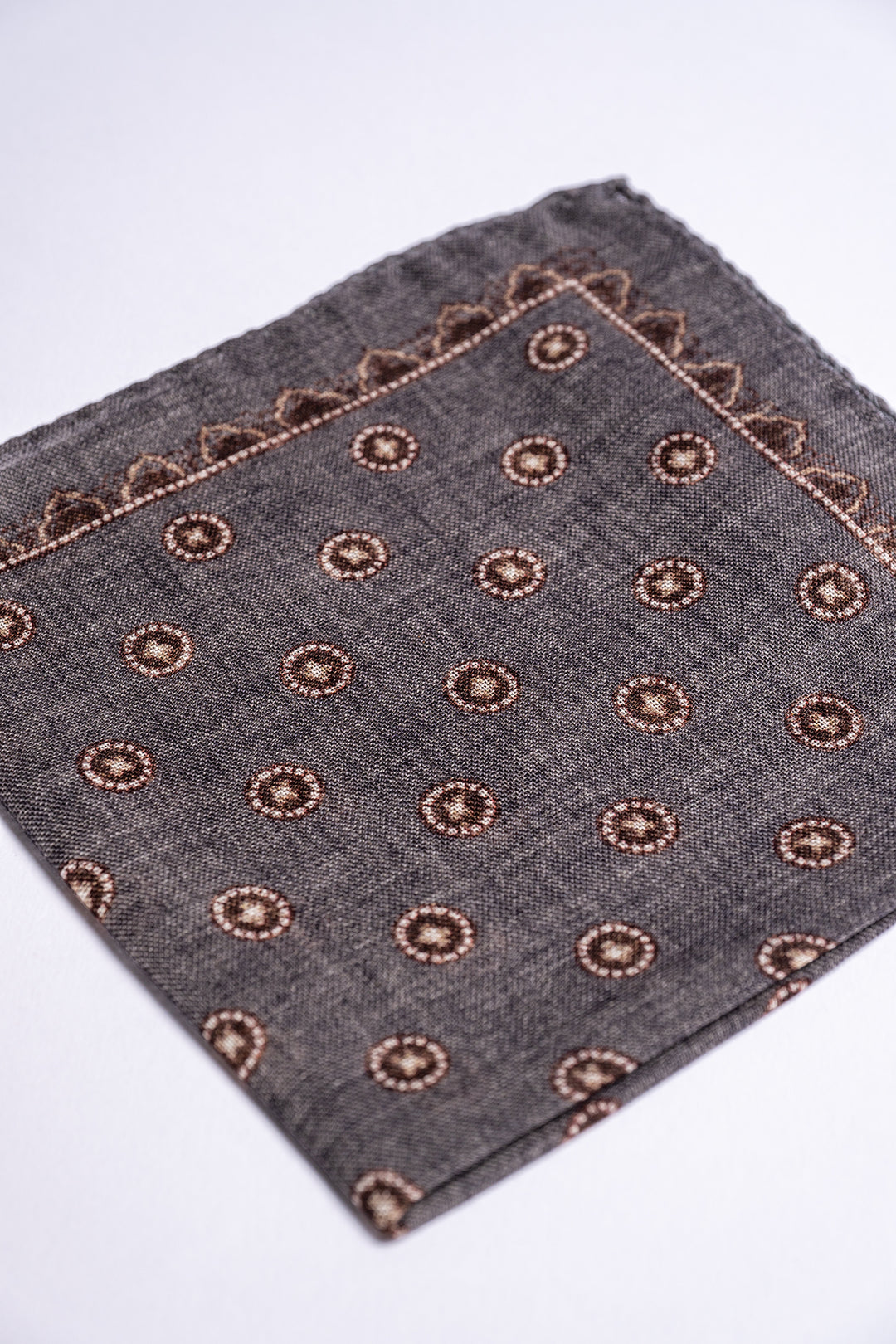 Wool Pocket Square Grey melange