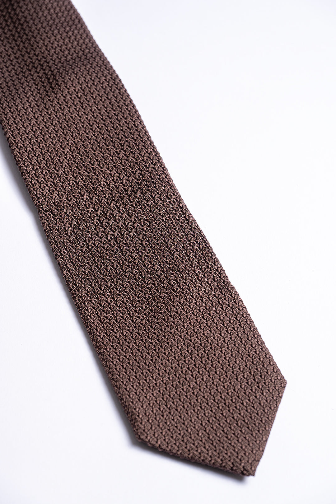 Grenadine Silk Tie Dark Brown