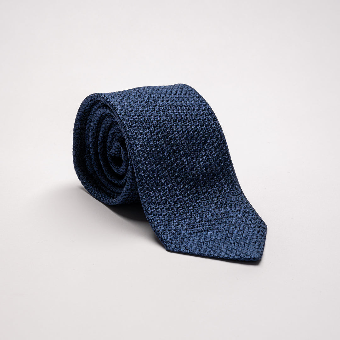 GRENADINE SILK TIE 409 NAVY