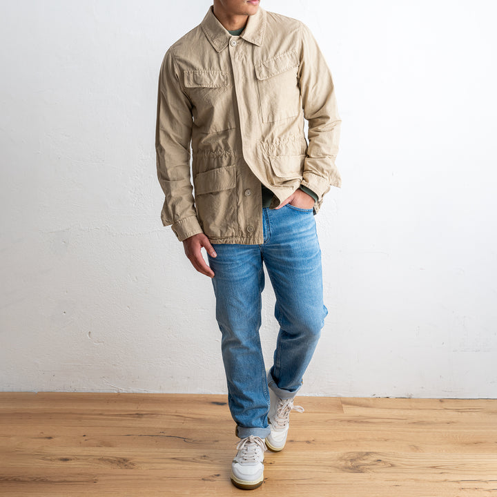 BASTOGNE COTTON LINEN FIELD JACKET Beige