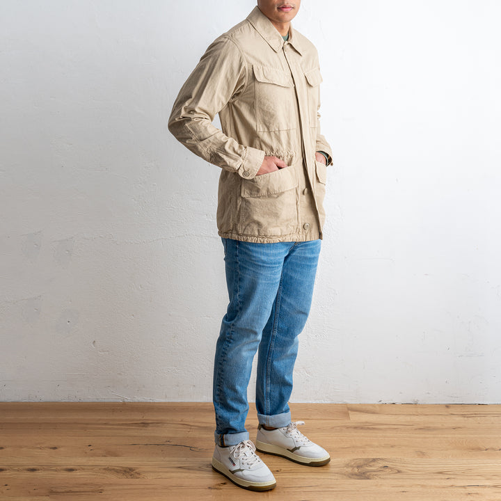 BASTOGNE COTTON LINEN FIELD JACKET Beige