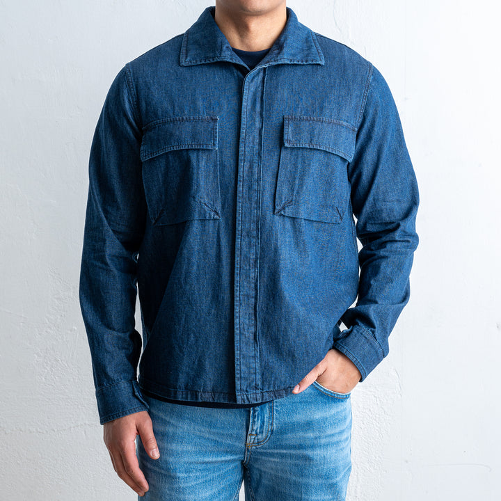 Lyxig overshirt blå från Aspesi