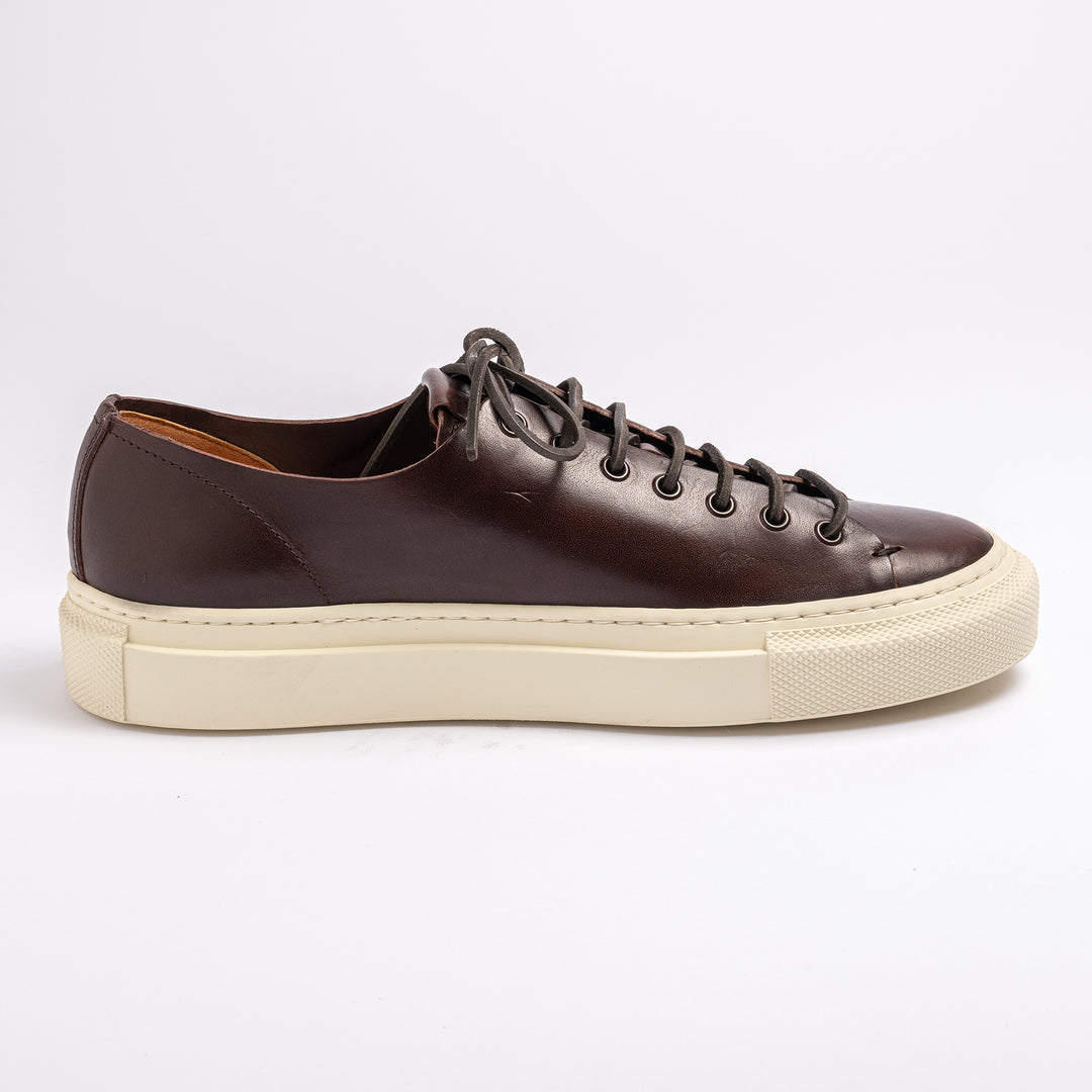 Tanino Mots Leather Sneaker. Dark Brown