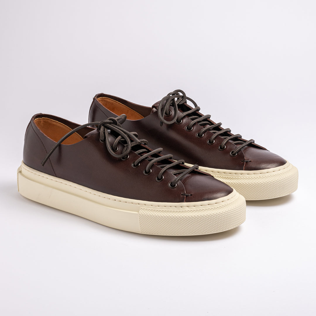 Tanino Mots Leather Sneaker. Dark Brown