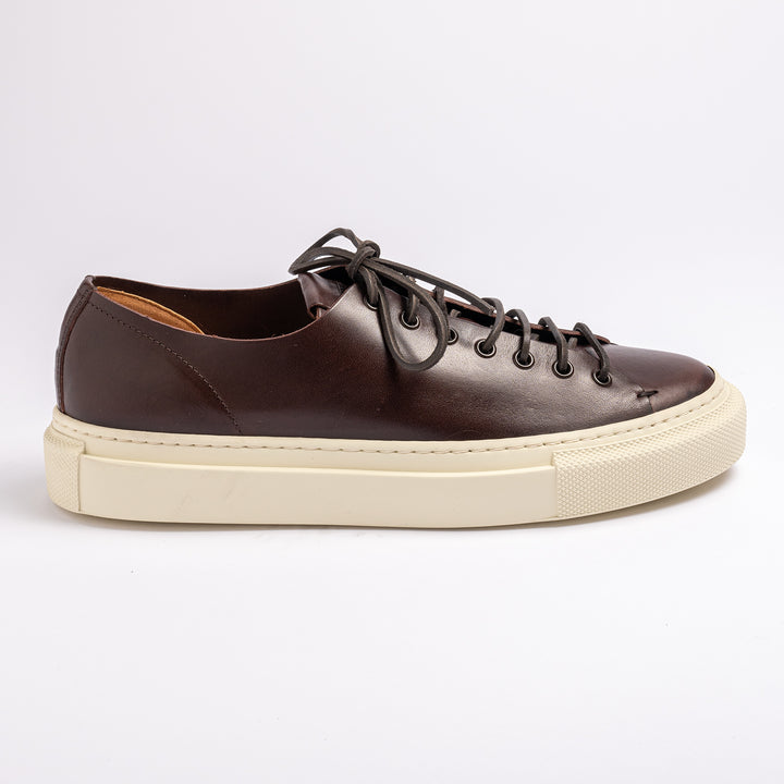 Tanino Mots Leather Sneaker. Dark Brown