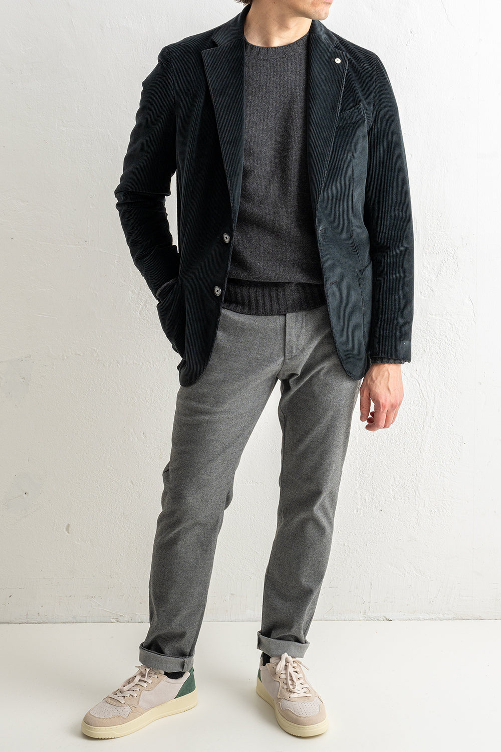 Corduroy Cotton Blazer Navy