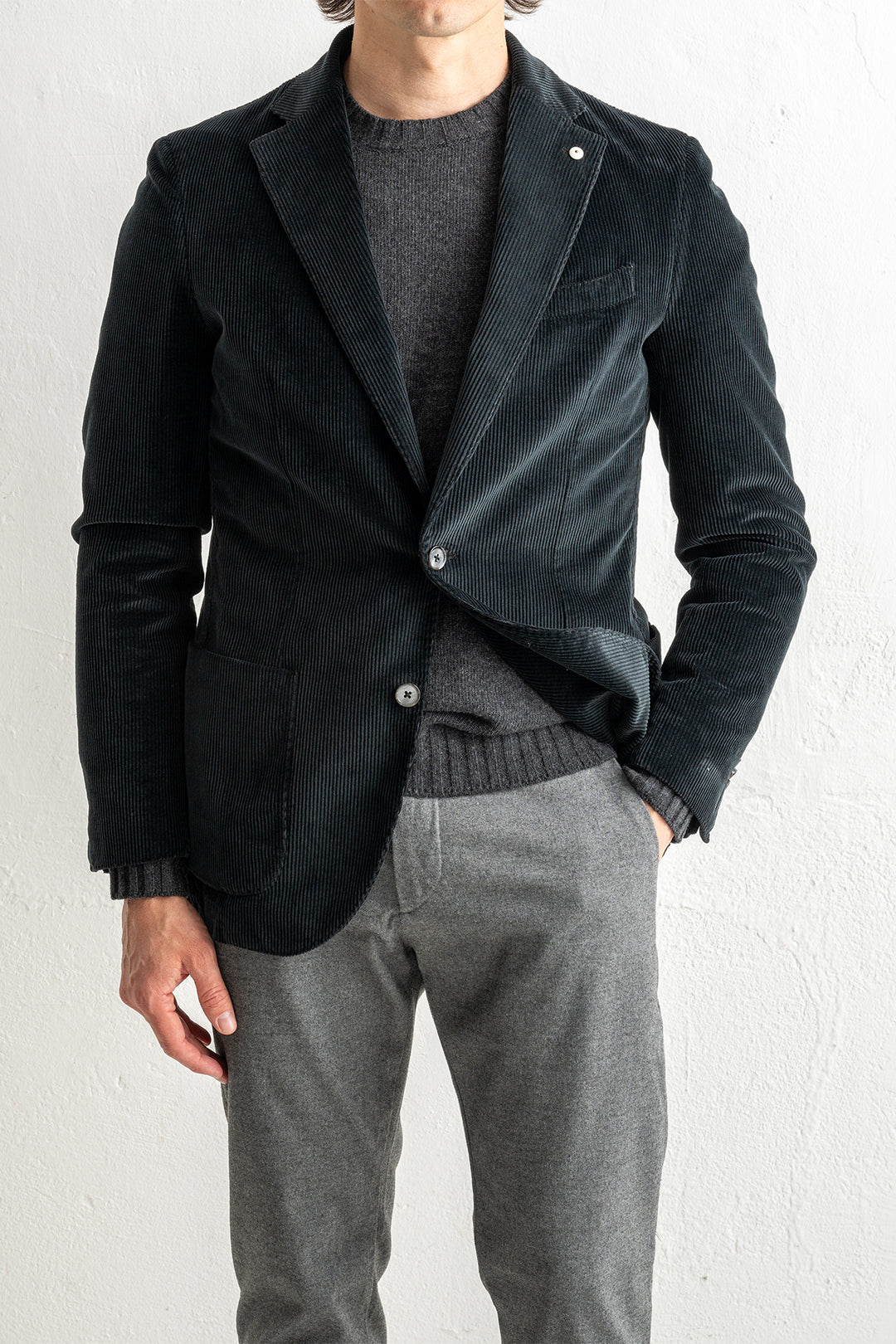 Corduroy Cotton Blazer Navy