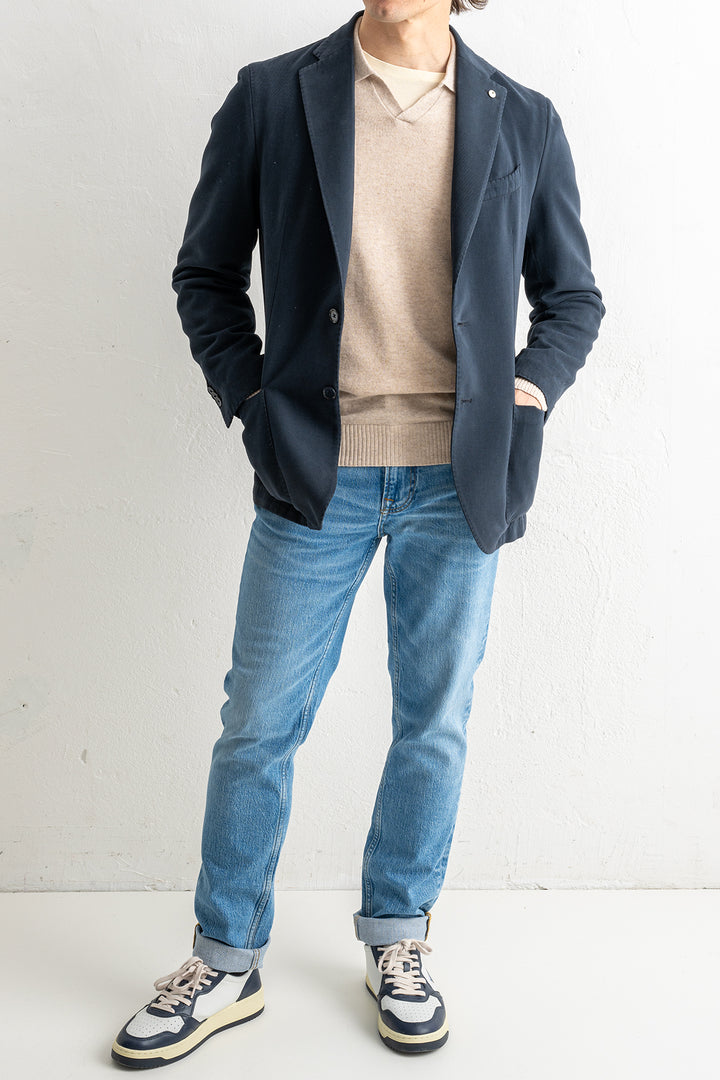 Cotton Cashmere Blazer Navy