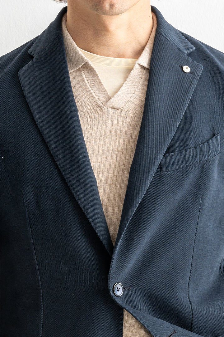 Cotton Cashmere Blazer Navy