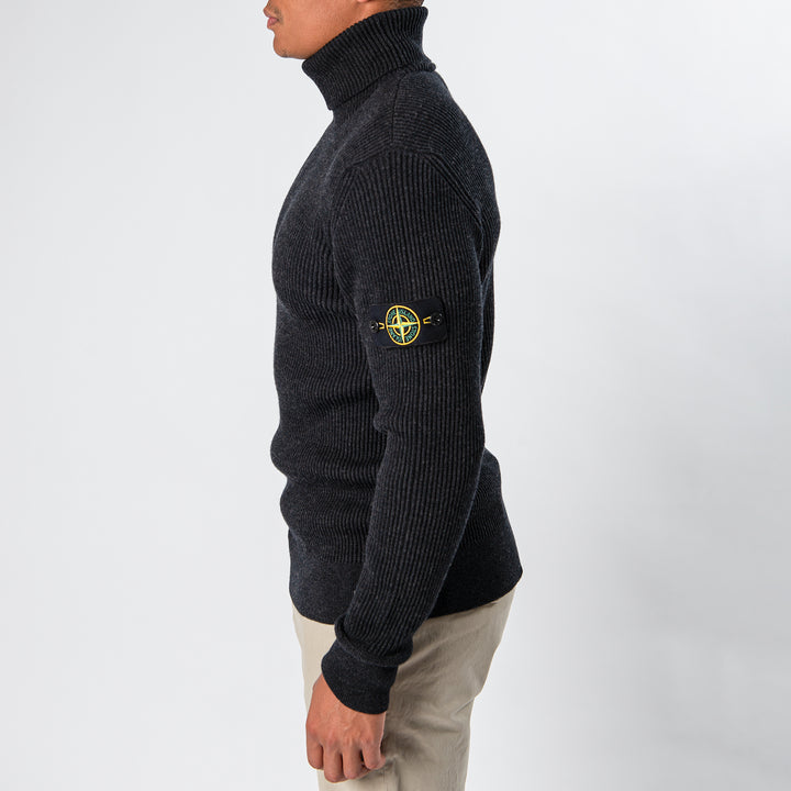 Pure Wool Sweater Melange Charcoal