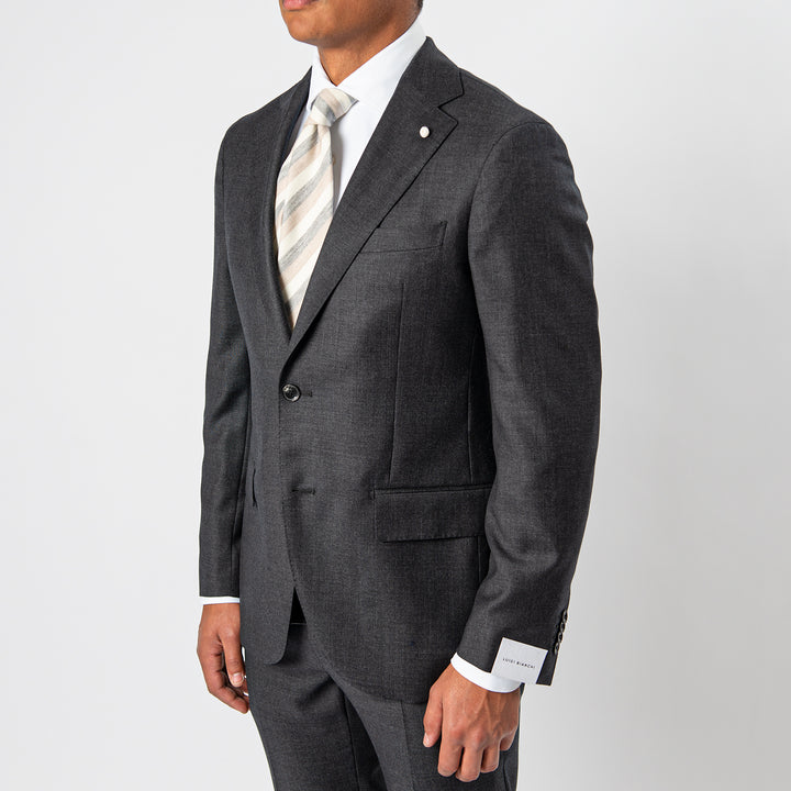 Luxury Super 110's Checked Suit GREY-LUIGI BIANCHI MANTOVA-Jupiter