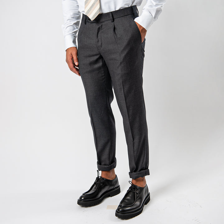 Luxury Super 110's Checked Suit GREY-LUIGI BIANCHI MANTOVA-Jupiter