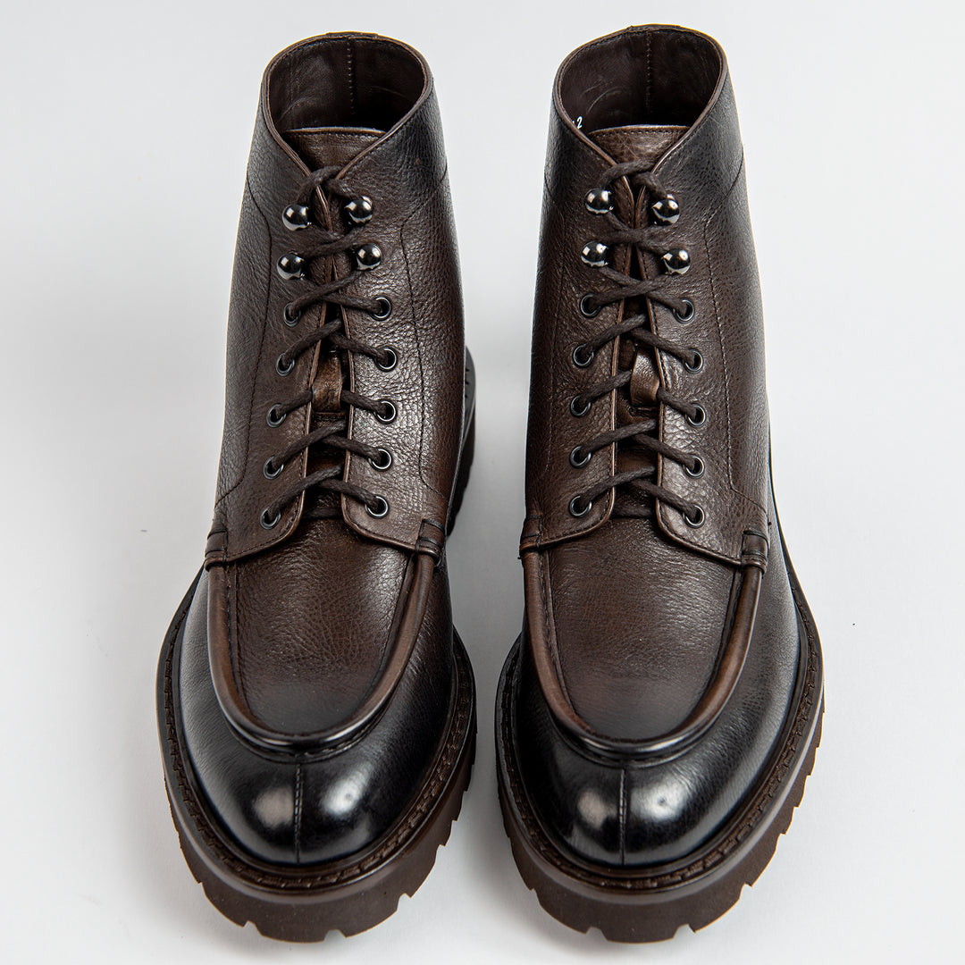 Derby Leather Boot Dark Brown