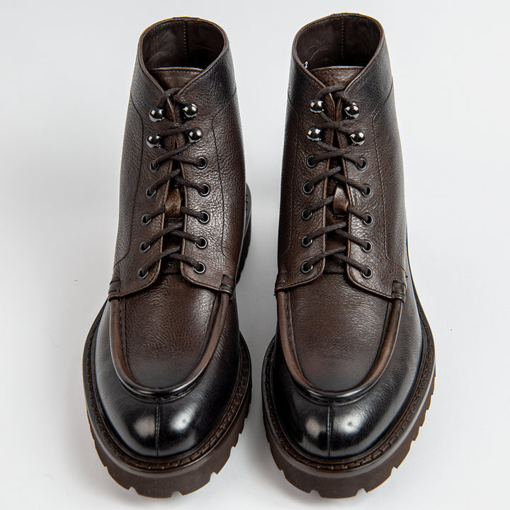 Derby Leather Boot Dark Brown