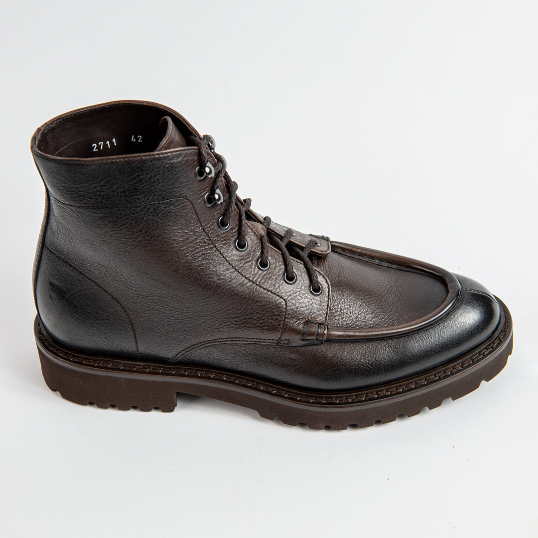 Derby Leather Boot Dark Brown