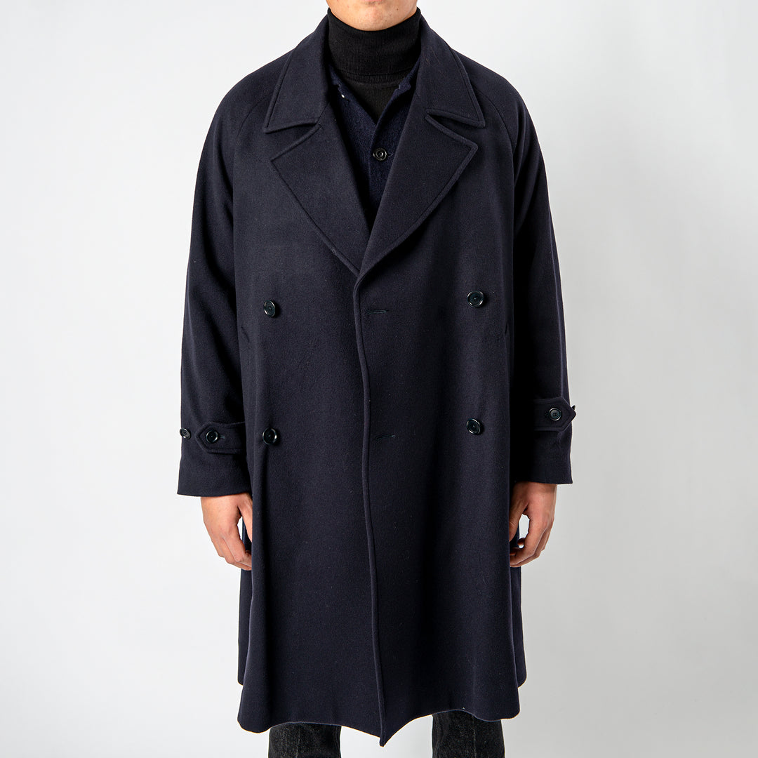 Double Breasted Wool Cashmere Coat NAVY