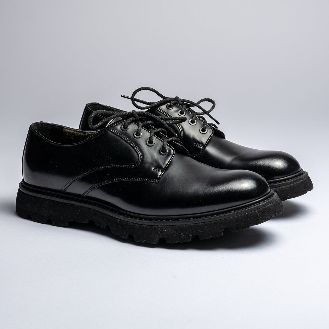 DERBY LEATHER LACE-UPS Black