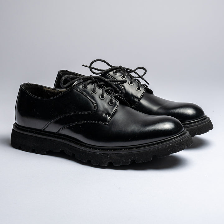 DERBY LEATHER LACE-UPS Black