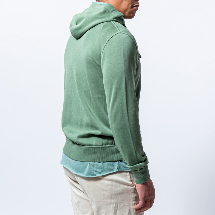 Hoodie Crepe Full zip GREEN