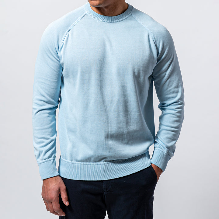 Raglan Crepe Crewneck LIGHT BLUE