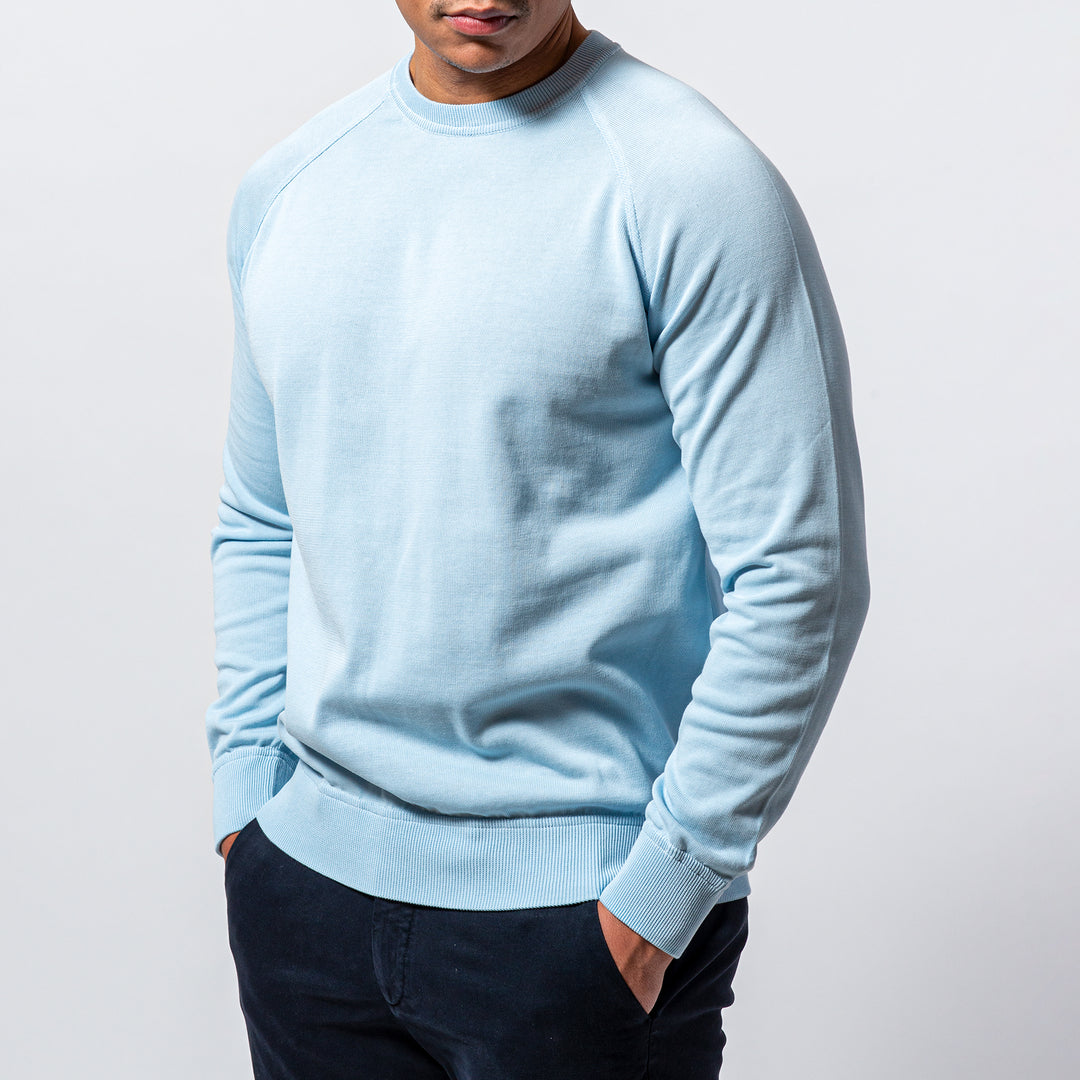 Raglan Crepe Crewneck LIGHT BLUE