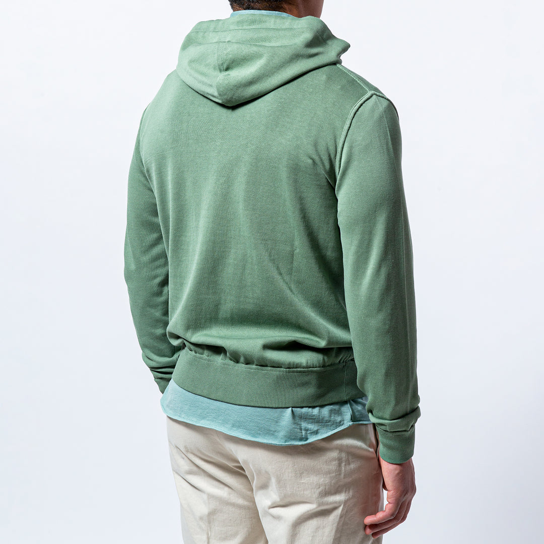 Hoodie Crepe Full zip GREEN