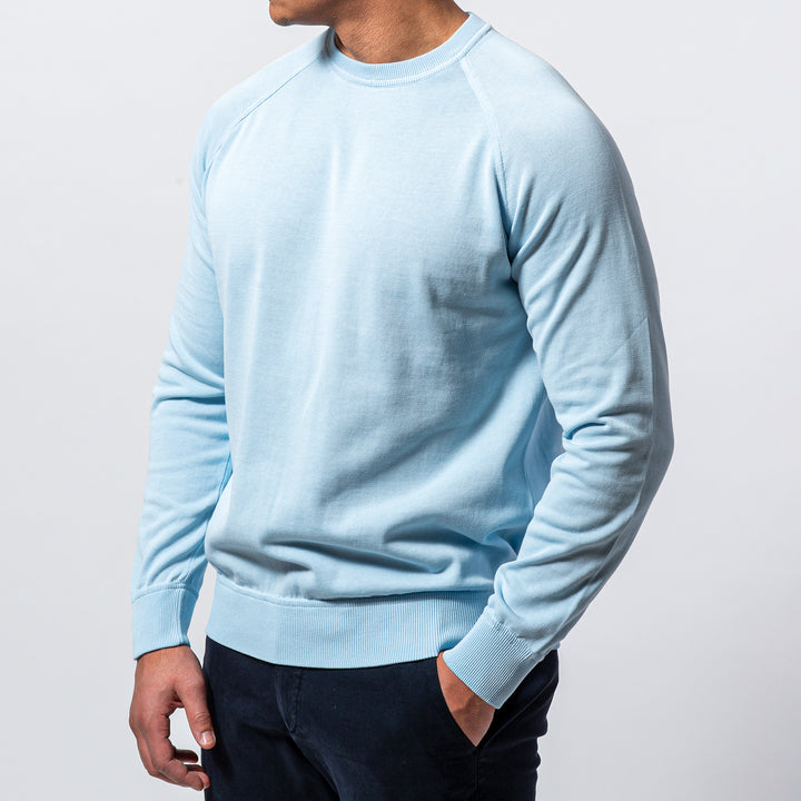 Raglan Crepe Crewneck LIGHT BLUE