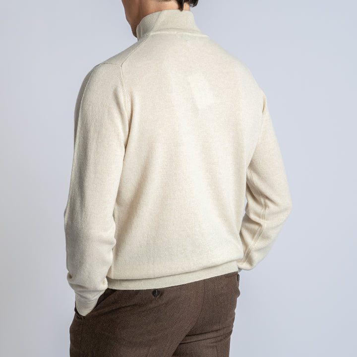 Wool Half Zip Beige